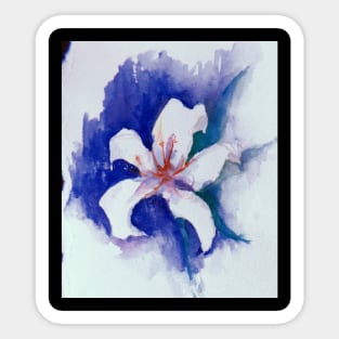 White Lily Flower-Fleur de lis Sticker